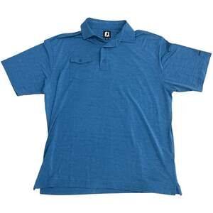 FootJoy FJ Men's XL Blue Heathered Ascent Performance Golf Polo w ChestPocket